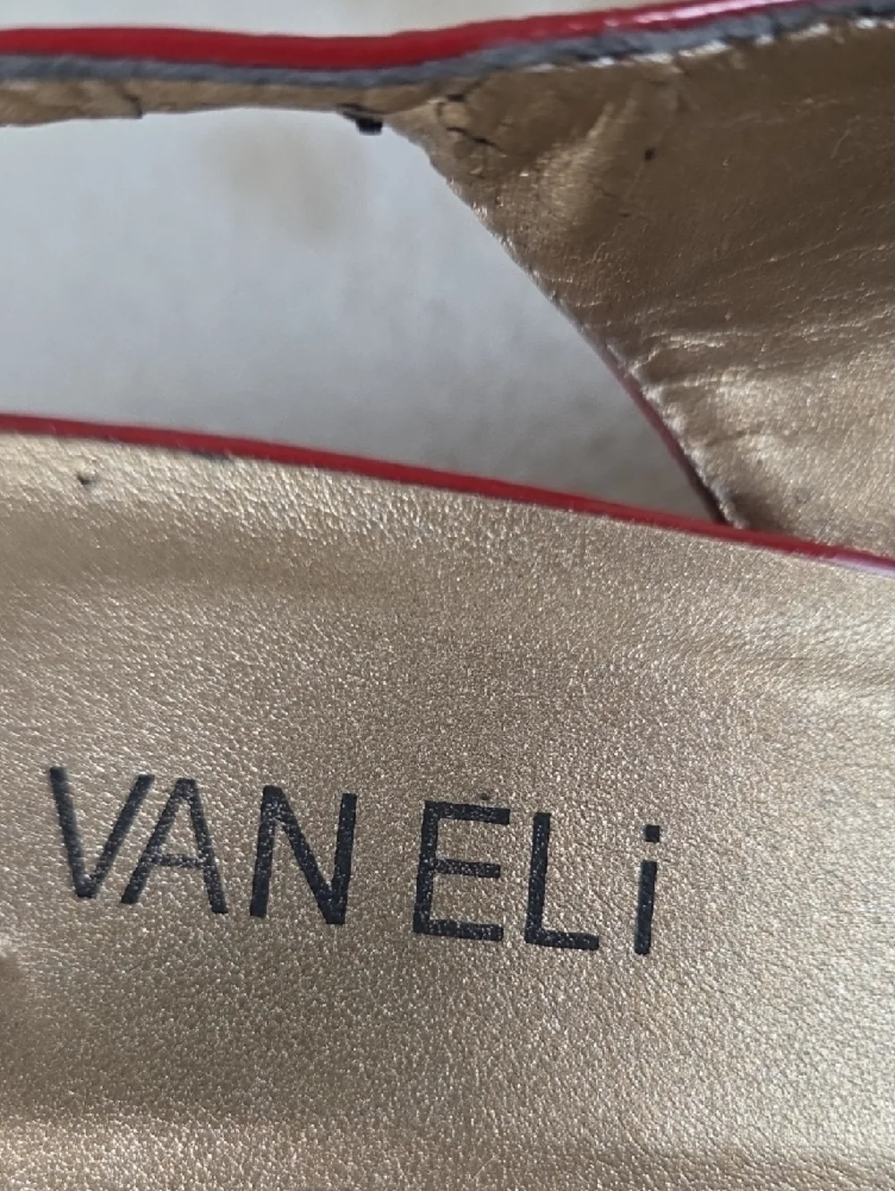 Vaneli Red Peep-Toe Slingback Heels - Picture 2 of 9